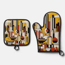 Art Deco Ovenwant & Pannenlap Set