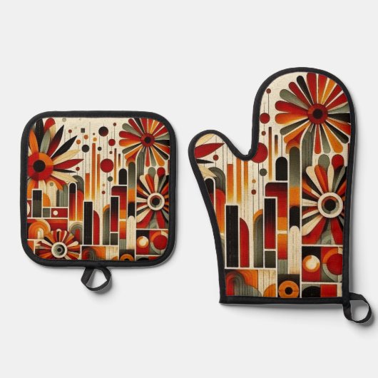 Art Deco Ovenwant & Pannenlap Set (Voorkant)