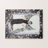 Art Deco Paars geaccentueerde puzzel (Horizontaal)