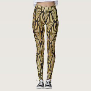 Art Deco palmen: zwart goud. Leggings