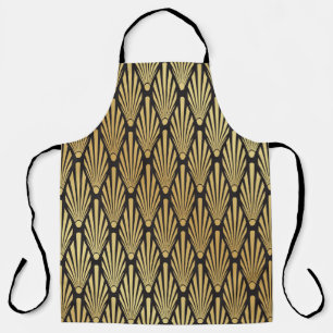 Art Deco palmen: zwart goud. Schort