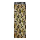Art Deco palmen: zwart goud. Thermosbeker (Achterkant)