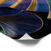 Art Déco Paon Tons de Bijoux Bleu Violet Or (Coin)
