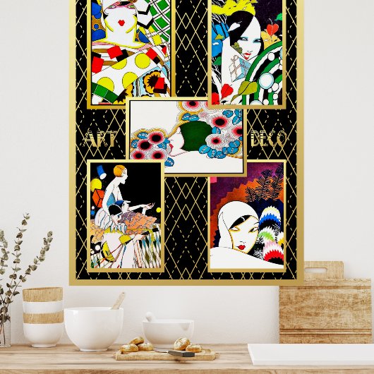Art Déco Para Todos Ladies. Poster (Cuisine)