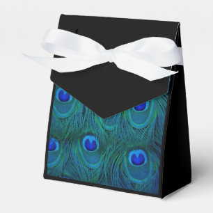 Art Deco Parijse Blauwgroen Groene Pauw Veer Bedankdoosjes