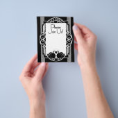 Art Deco Parijse Zwarte en Witte Zwanen Flyer (Hand)
