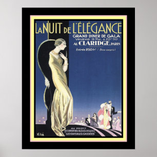Art Deco Paris Gala "Night of Elegance" 16x20 Poster