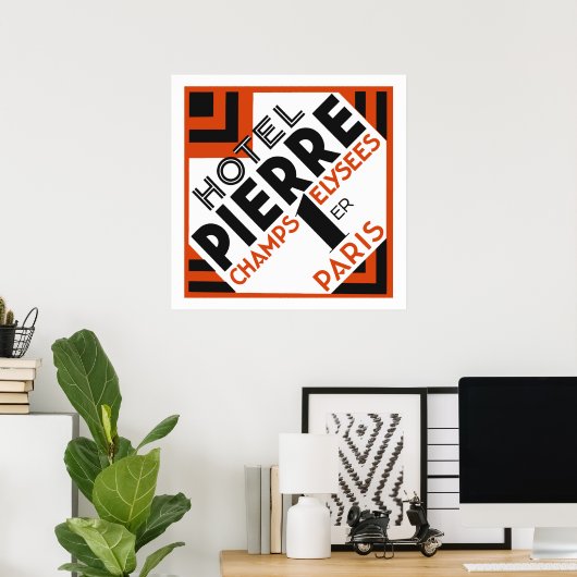 Art Déco Paris Hôtel étiquette remake (Bureau à domicile)