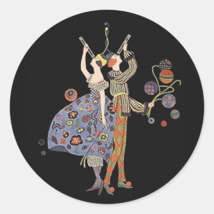  Art Deco Party Goers WW1 Ronde Sticker