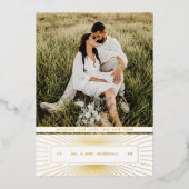 Art Deco-Pas getrouwd Folie Feestdagenkaart (Voorkant)