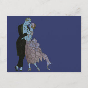  Art Deco-Passen getrouwd, Love Wedding Dance Briefkaart