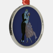 Art Deco-Passen getrouwd, Love Wedding Dance Metalen Ornament (Rechts)