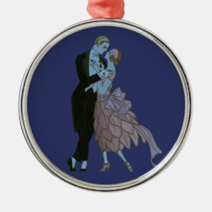 Art Deco-Passen getrouwd, Love Wedding Dance Metalen Ornament