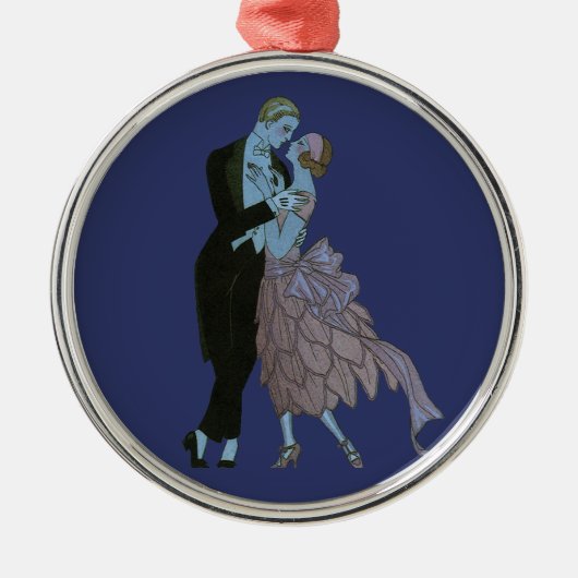 Art Deco-Passen getrouwd, Love Wedding Dance Metalen Ornament (Voorkant)
