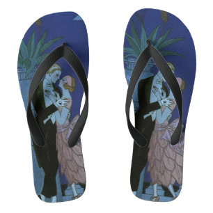  Art Deco Passen getrouwd, Oui van George Barbier Teenslippers