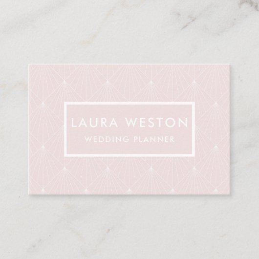 Art Deco Pastel Pink Modern Elegant Visitekaartje (Voorkant)