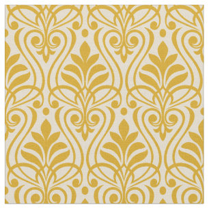 Art Deco Patroon 01 - Deco Gold 2 op Gebroken Wit Stof