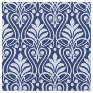 Art Deco Patroon 01 - Lavendel Blauw op Donkerblau Stof