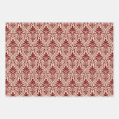 Art Deco Patroon 01 - Midnight Red op Gebroken Wit Inpakpapier Vel (Voorkant 2)