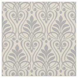 Art Deco Patroon 01 - Spaans Grijs op Gebroken Wit Stof