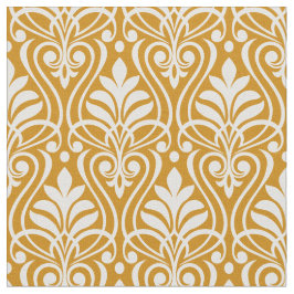 Art Deco Patroon 01 - Wit op Deco Gold 2 Stof