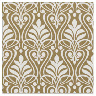 Art Deco Patroon 01 - Wit op Gold Fusion Stof