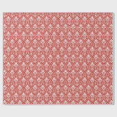 Art Deco Patroon 01 - Wit op Perzisch Rood Cadeaupapier (Vlak)