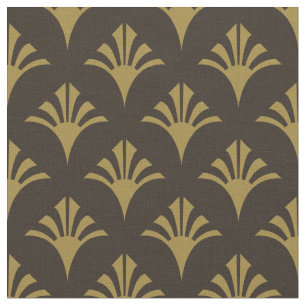 Art Deco Patroon 02 - Deco Gold op Deco Zwart Stof