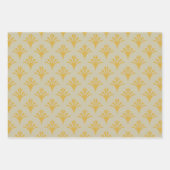 Art Deco patroon 02 - Deco goud op gebroken wit Inpakpapier Vel (Voorkant 2)