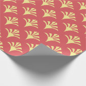 Art Deco Patroon 02 - Lichte karmijn roze op blond Cadeaupapier (Hoek)