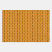 Art Deco Patroon 03 - Deco Zwart op Vivid Gamboge Inpakpapier Vel (Voorkant 3)