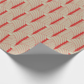 Art Deco Patroon 03 - Perzisch Rood op Gebroken Wi Cadeaupapier (Hoek)