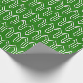 Art Deco Patroon 05 - Wit op Bos Groen Cadeaupapier