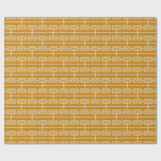 Art Deco Patroon 09 - Off-White op Deco Gold Cadeaupapier (Vlak)