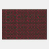 Art Deco Patroon 12 - Carmine Rood op Zwart Inpakpapier Vel (Voorkant 3)