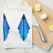 Art Deco-patroon 3 in blauw Theedoek (Quarter Fold)