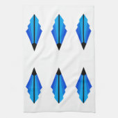 Art Deco-patroon 3 in blauw Theedoek (Verticaal)