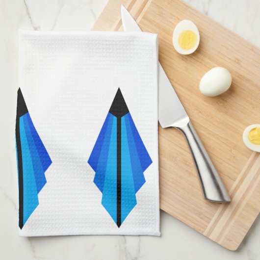 Art Deco-patroon 3 in blauwe thea-handdoek Theedoek (Quarter Fold)