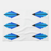 Art Deco-patroon 3 in blauwe thea-handdoek Theedoek (Horizontaal)