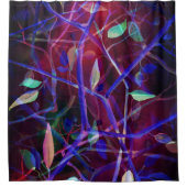 Art Deco-patroon - abstracte woeste bladeren Douchegordijn (Voorkant)