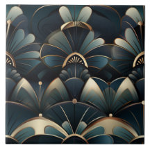 Art Deco patroon, gouden details, gevederde ontwer