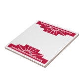 Art Deco Patroon in Deep Ruby Tegeltje (Zijkant)