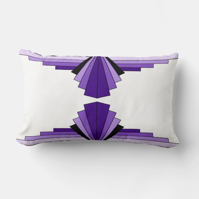 Art Deco Patroon in Purples Kussen (Voorkant)