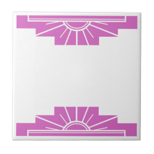 Art Deco Patroon in Vet Roze Tegeltje