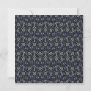 Art Deco-patroon met geometrische vormen in goud Bedankkaart