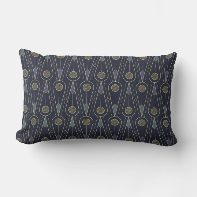 Art Deco-patroon met geometrische vormen in goud Kussen (Voorkant)
