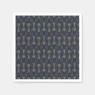 Art Deco-patroon met geometrische vormen in goud Servet
