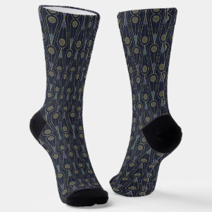 Art Deco-patroon met geometrische vormen in goud Sokken