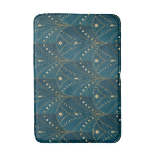 Art Deco-patroon met gouden geometrische vormen Badmat