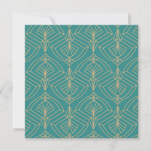Art Deco-patroon met gouden geometrische vormen Bedankkaart
